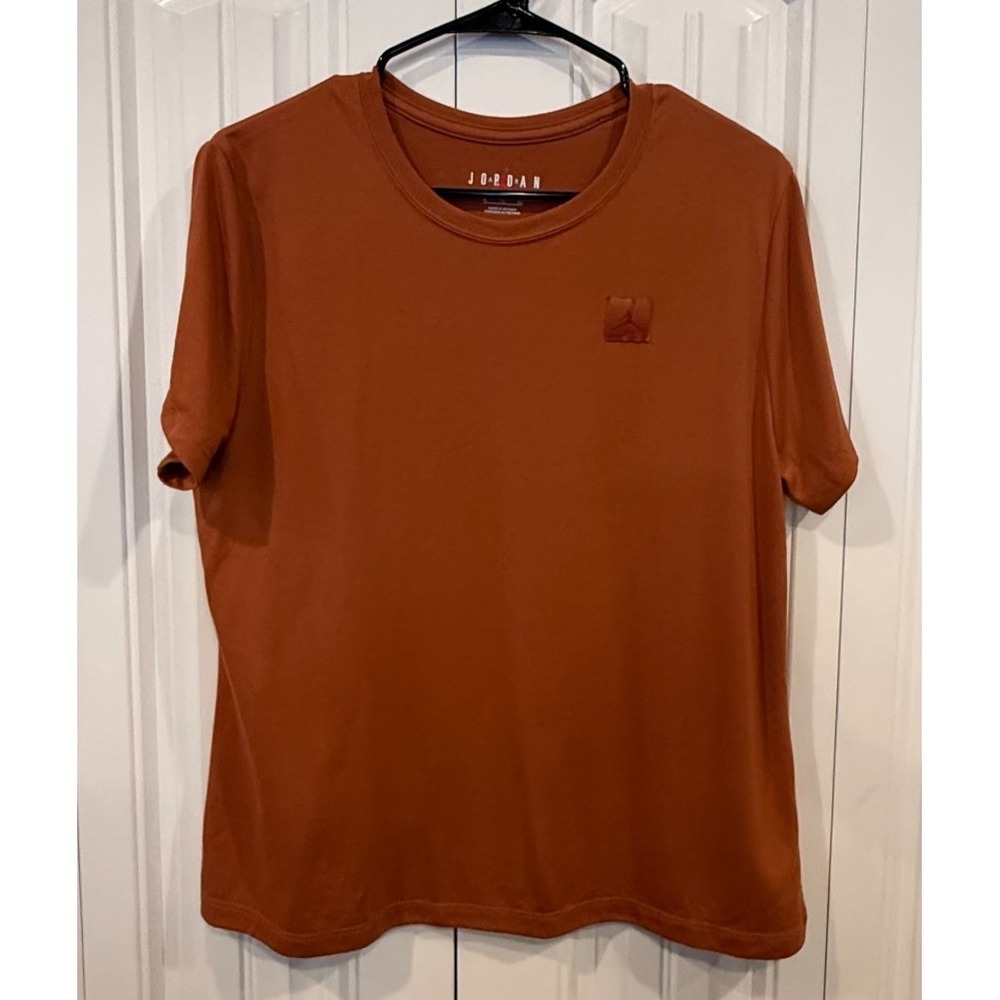 Jordan Flight Essentials Women's XL Burnt Orange Crew Neck T-Shirt Jumpman Logo
